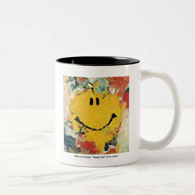 Glückliche Gesichts-Tasse Willem de Kooning Zweifarbige Tasse (Rechts)