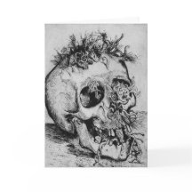 Glückliche gespenstische Schädel-Karte Halloweens