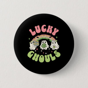 Glückliche Ghule St. Patricks Day Gruseliger Geist Button
