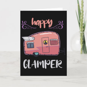 Glückliche Glamper-Camping-Fan-Girl-Camper-Camp-Ur Karte