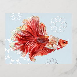 Glückliche Goldfish & Blasen Postkarte