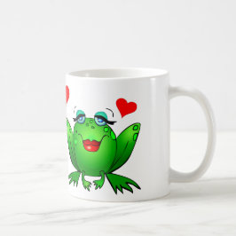 Glückliche grüne Frosch-niedliche Cartoon-Tiere Tasse