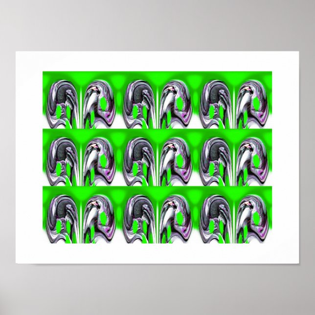 Glückliche grüne Kunst Poster (Vorne)