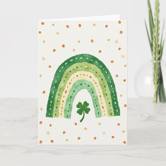 Glückliche Grüne Regenbogenkarte Karte (Vorderseite)