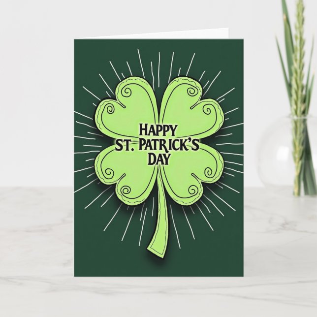 Glückliche Grüne St. Patricks Day Karte (Vorderseite)