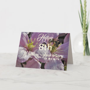 Glückliche Grußkarte zum 8. Geburtstag der Ehefrau Karte