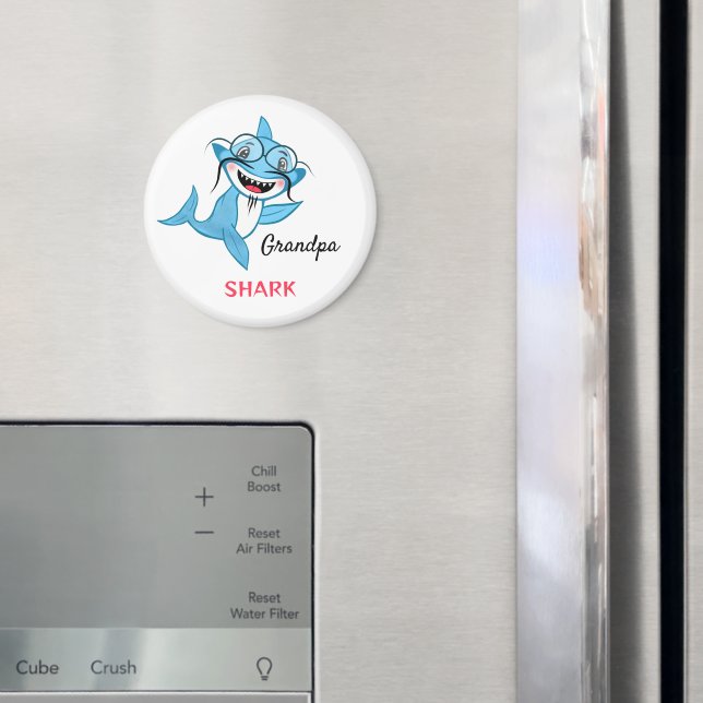 Glückliche Haifamilie Opa Shark Magnet (In Situ (Kühlschrank))