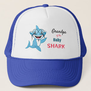 Glückliche Haifamilie Opa Shark Truckerkappe