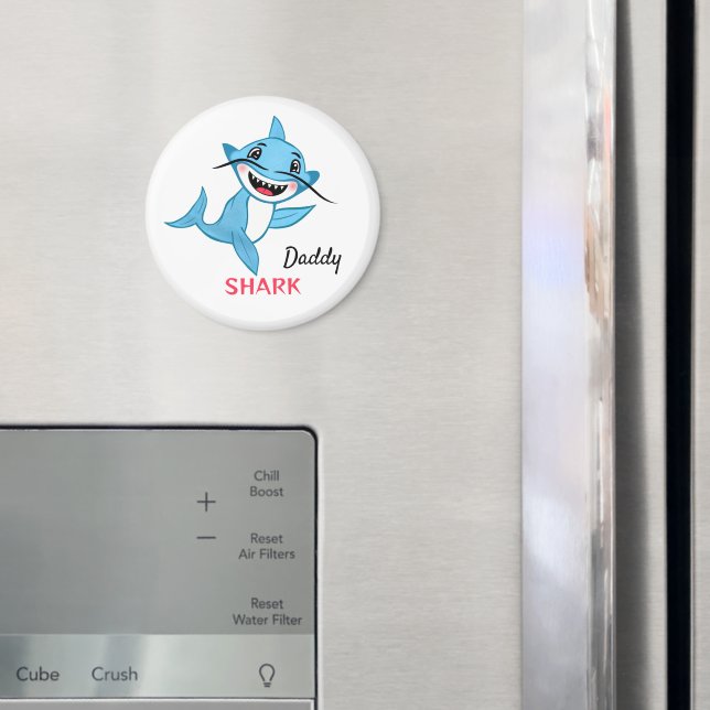 Glückliche Haifamilie Papa Magnet (In Situ (Kühlschrank))