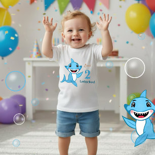 Glückliche Haifamilie Stufe Zwei Baby T-shirt