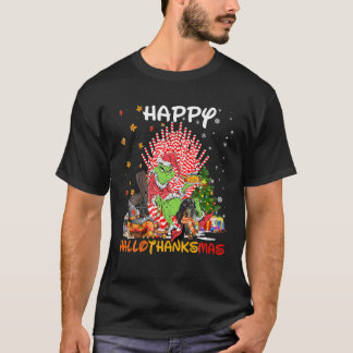 Glückliche Hallothanksmas G.Rin-Ch und Hund-Dackel T-Shirt