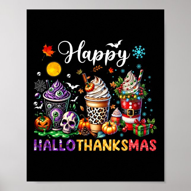 Glückliche Hallothanksmas Halloween-Kaffeetasse Da Poster (Vorne)