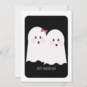 Glückliche Halloween Adorable Ghost-Jubiläumskarte