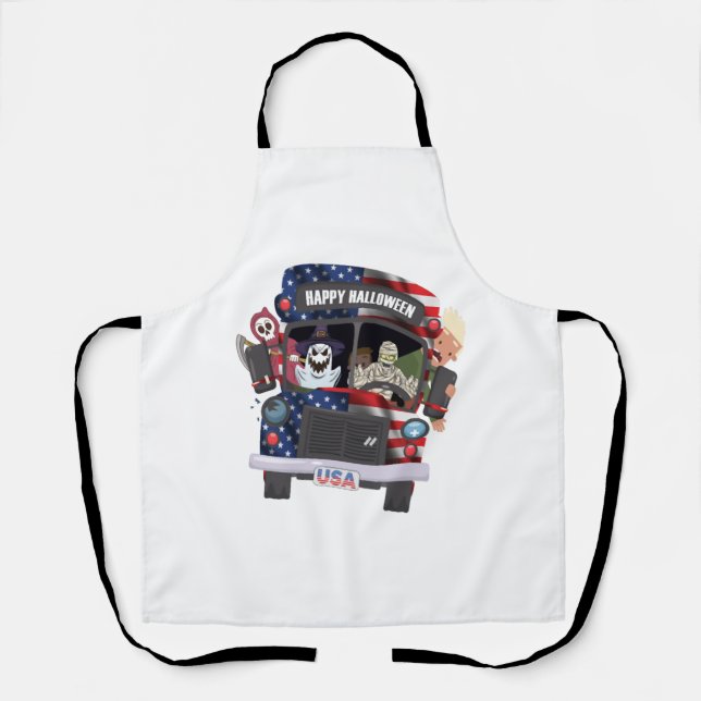 glückliche halloween bus Shirt Party Menschen Schürze (Vorderseite)