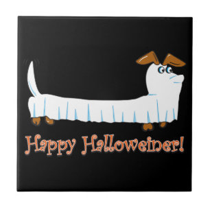 Glückliche Halloween-Dackel Fliese