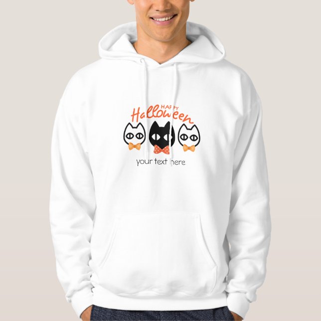 glückliche halloween drei kleine niedliche Katzen Hoodie (Vorderseite)