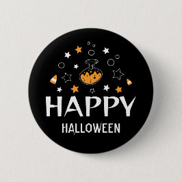 glückliche halloween flaschenstars button