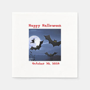 Glückliche Halloween-Fledermäuse und Fliegerwitsch Serviette