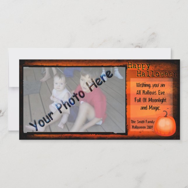 Glückliche Halloween-Foto-Karte Feiertagskarte (Vorderseite)