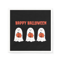 Glückliche Halloween-Geister mit Jack-o-Lanterns