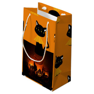 Glückliche Halloween-Geschenktasche, Schwarze Katz Kleine Geschenktüte