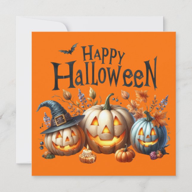 Glückliche Halloween-Grußkarte (Vorderseite)