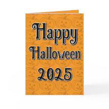 Glückliche Halloween-Grußkarte 2025