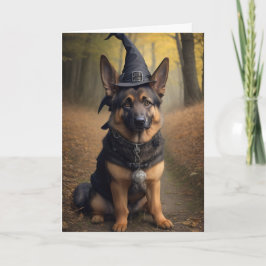 Glückliche Halloween-Grußkarte (Hund) Karte