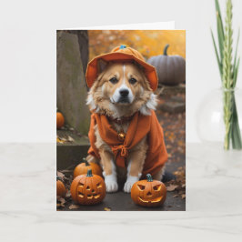 Glückliche Halloween-Grußkarte (Hund) Karte