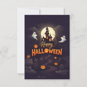 Glückliche Halloween-Karte mit Personalisiertem Na Dankeskarte