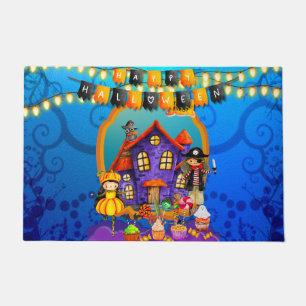 Glückliche Halloween-Kostümkinder Party-Feier Fußmatte