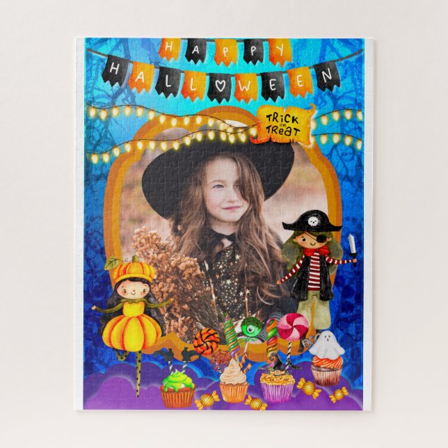 Glückliche Halloween-Kostümkinder Party-Feier Puzzle (Vertikal)