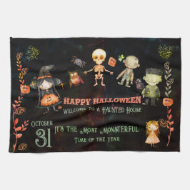 Glückliche Halloween-Niedliche Monster Geschirrtuch