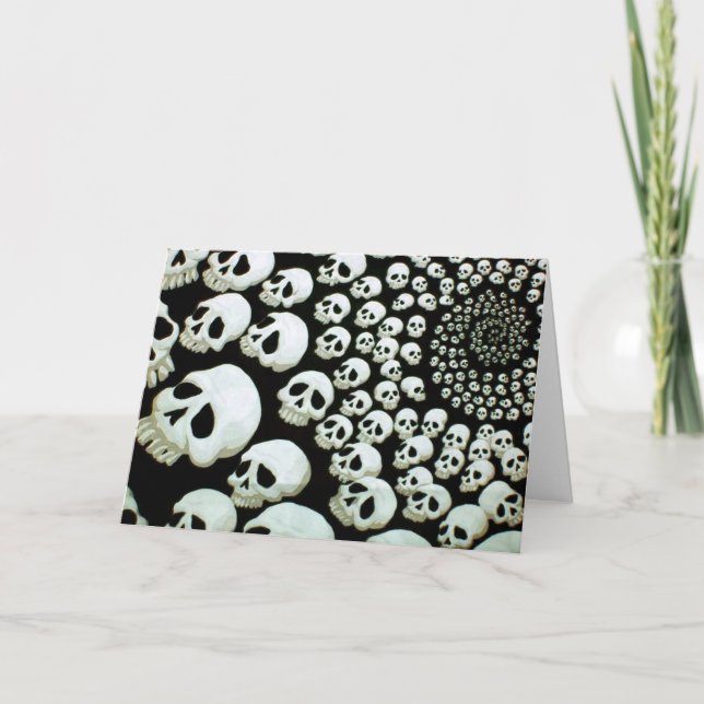 Glückliche Halloween-Schädel-Strudel-Karte Karte (Vorderseite)