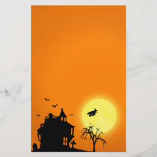 Glückliche Halloween-Silhouette-Landschaft Briefpapier