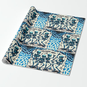 Glückliche Halloween-Skelette: Tanz Party Krawatte Geschenkpapier