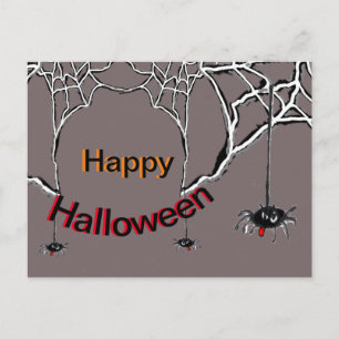 Glückliche Halloween Spiders Cartoon Cust. Postkar Postkarte