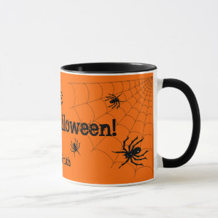 Glückliche Halloween-Spinnen-personalisierte Tass Tasse