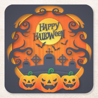 Glückliche Halloween-Untersetzer Rechteckiger Pappuntersetzer