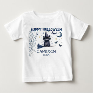 Glückliche Halloween-Wasserfarbenkatze - Baby-T -  Baby T-shirt