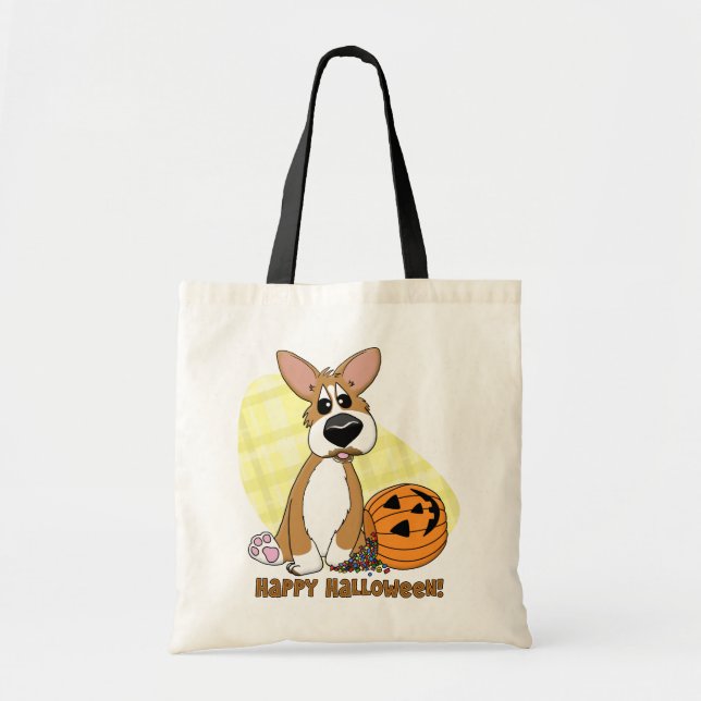 Glückliche Halloweencorgi-Tasche Tragetasche (Vorne)