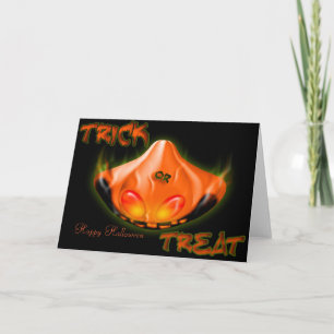 Glückliche Halloweentrick-oder -Leckerei-Karte Karte