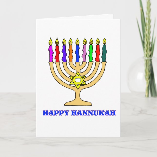 Glückliche Hannukah Menorah Karte (Vorderseite)