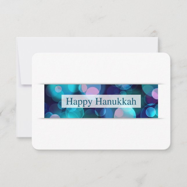 glückliche hanukkah (bokeh) einladung (Vorderseite)