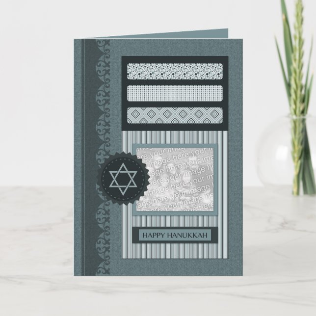glückliche hanukkah (Scrapbook) Feiertagskarte (Vorderseite)