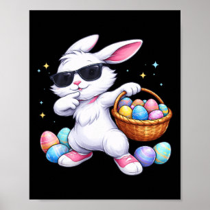 Glückliche Hasen-Kinder Dabbing Ostern Jungen Mädc Poster