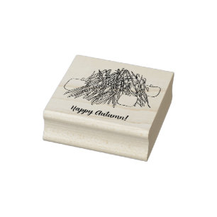 Glückliche Herbstpumpen und Maisstalks-Briefmarke Gummistempel