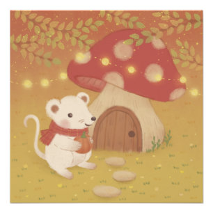Glückliche Herbsttage mit Maus Poster