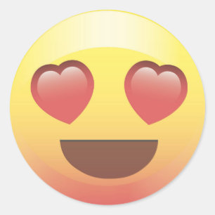 Glückliche Herz-Augen Emoji stellen Aufkleber