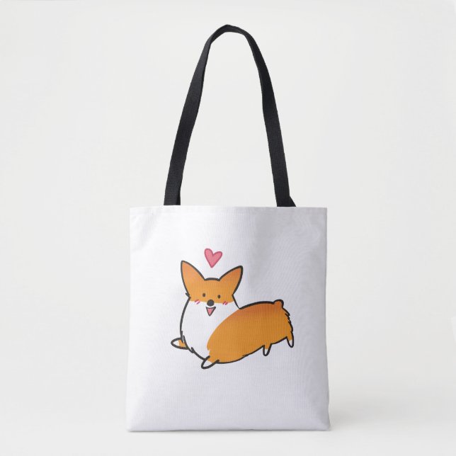 Glückliche Herzcorgi-Tasche (kundengerecht) (Vorderseite)